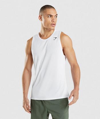 Podkoszulki Męskie Gymshark Arrival Białe | PL 3993WNB